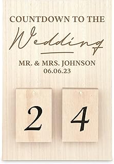 Weddingstar Customizable Wooden Countdown Calendar Sign - Countdown to W...