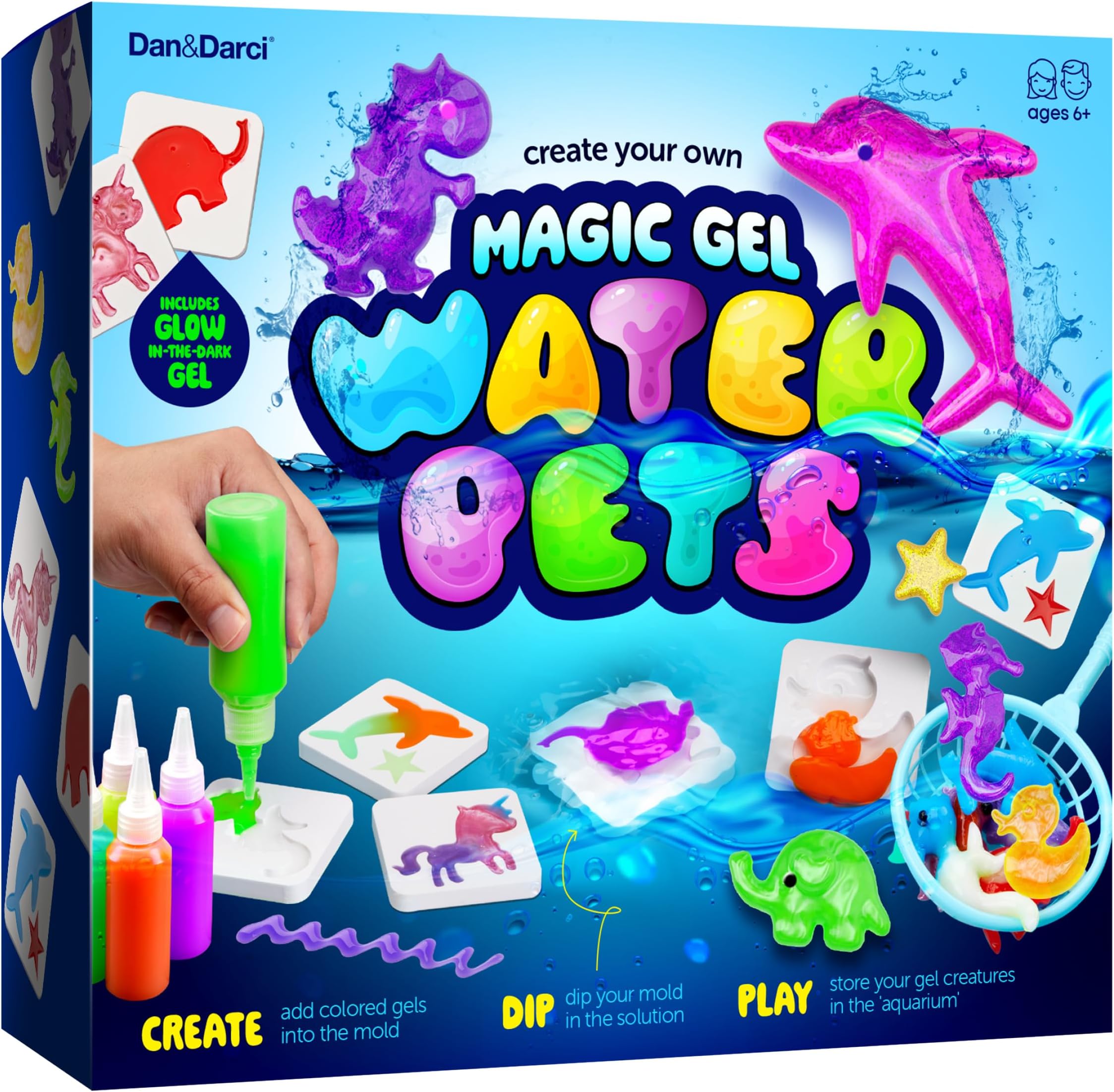 Dan&Darci Aqua Fairy Water Gel Kit for Kids - Gifts for Girls - Magic Elf Toy Kits - Waters Pets - DIY Squishy Maker Set - Craft for Kids - Make Your Own Squishies Toys Crafts - Gifts for Boys & Girls