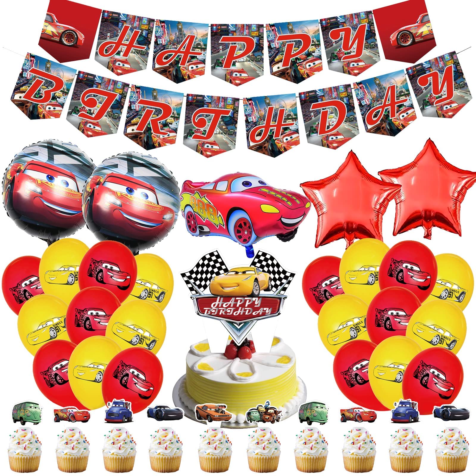 Buy Race Cars Birthday Party Decoration, Lightning McQueen Party
