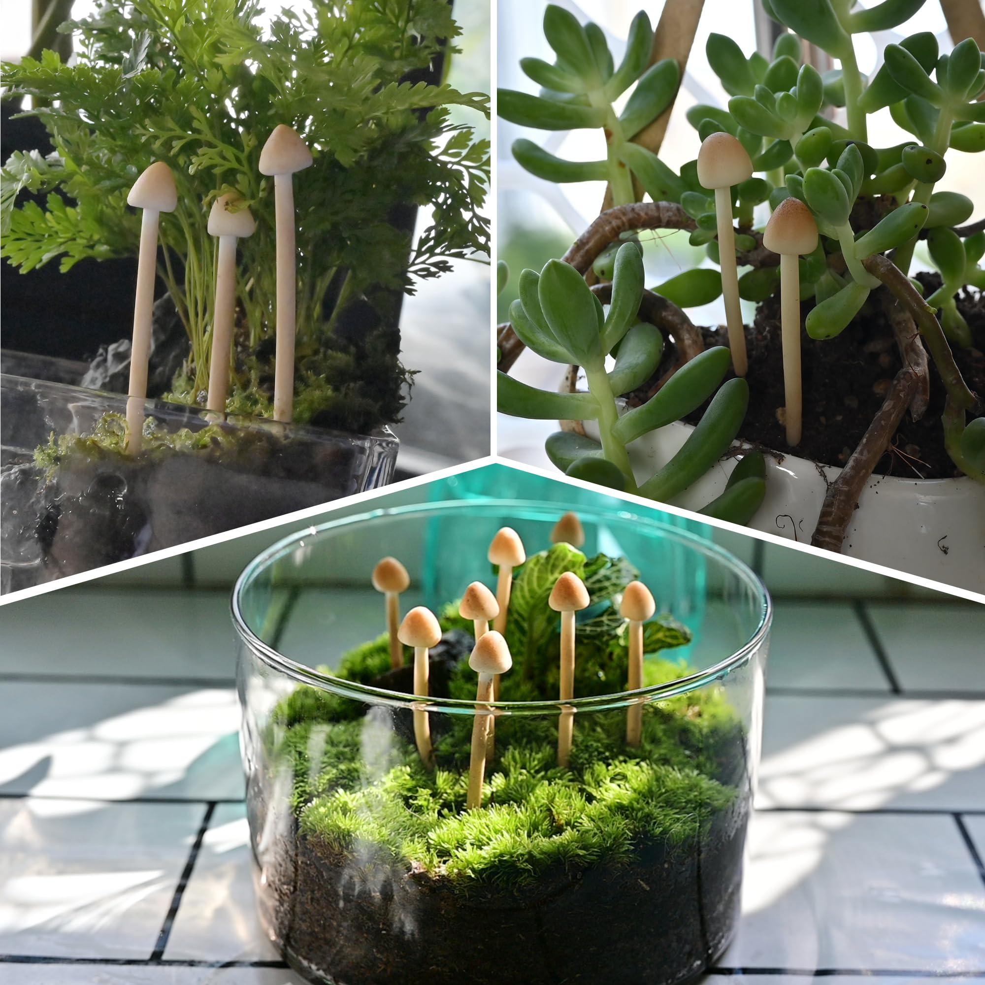 Lot de 8 champignons en argile, mini champignons artificiels, petits champignons faits à la main, accessoires de paysage miniature, fournitures de jardin féérique miniature, décorations de Noël