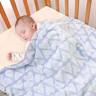 Bertte Plush Baby Blanket for Boys Girls | Swaddle...