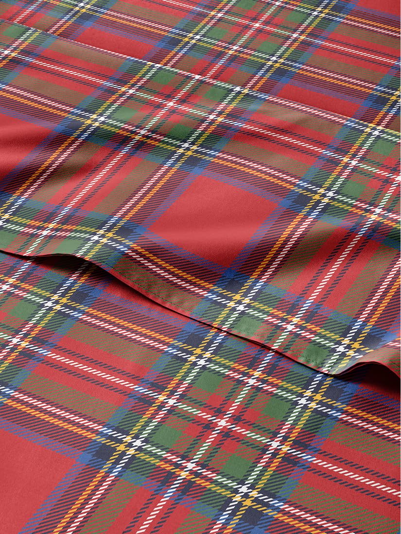 CGK Christmas Sheet Set - Holiday Xmas Bedding - Tartan, Twin Size