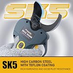 SK5 Lame de remplacement en acier à haute teneur en carbone, compatible avec Prunarbo Modèle sans fil de taille électrique PR-E50 (PR-E50-blade-upper-1pack)