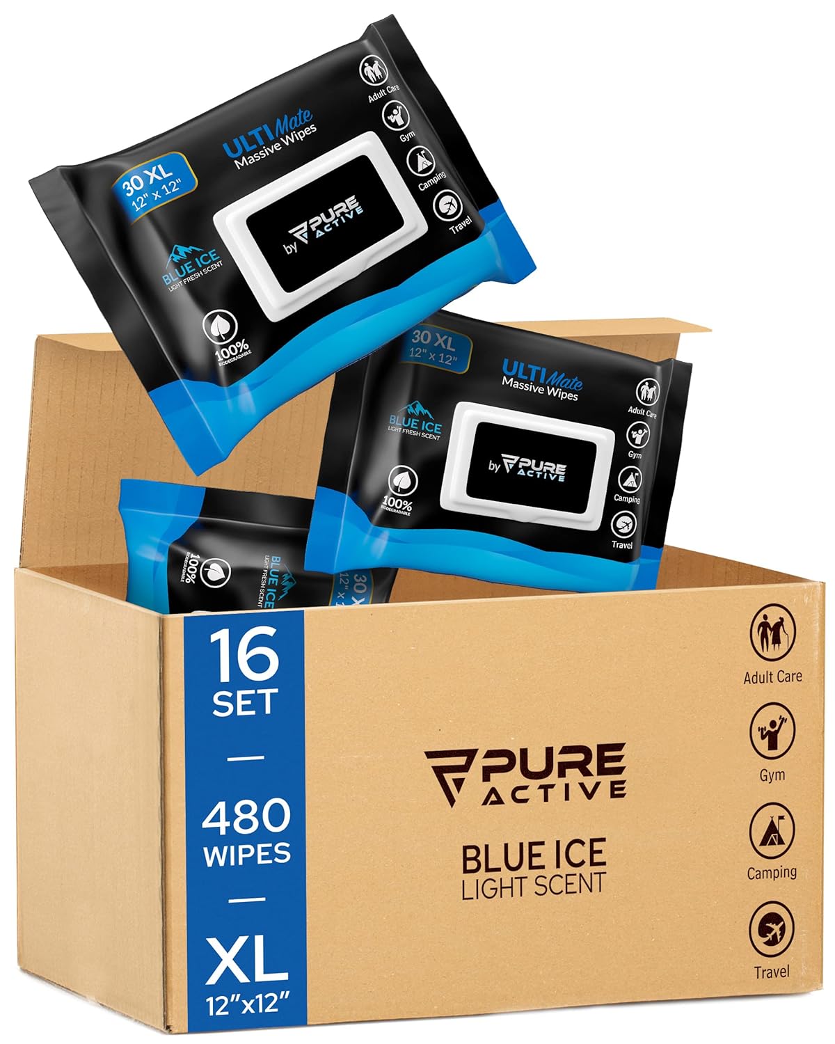 Pure Active Ultimate Shower Body and Face Wipes