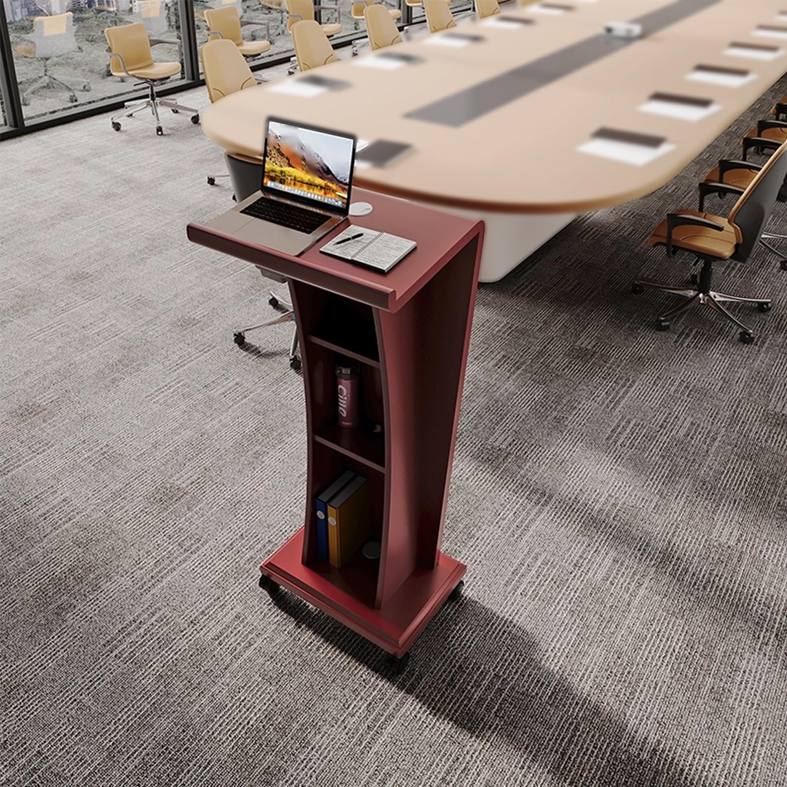 DUANHOZ Reception Desk with Drawers, Solid Wood Podium Stand for Classroom Salon Lobby Retail Checkout Counter