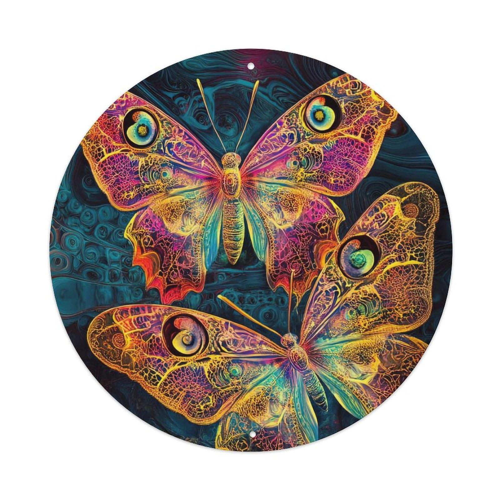 Animal The Three Butterflies Metal Tin Sign