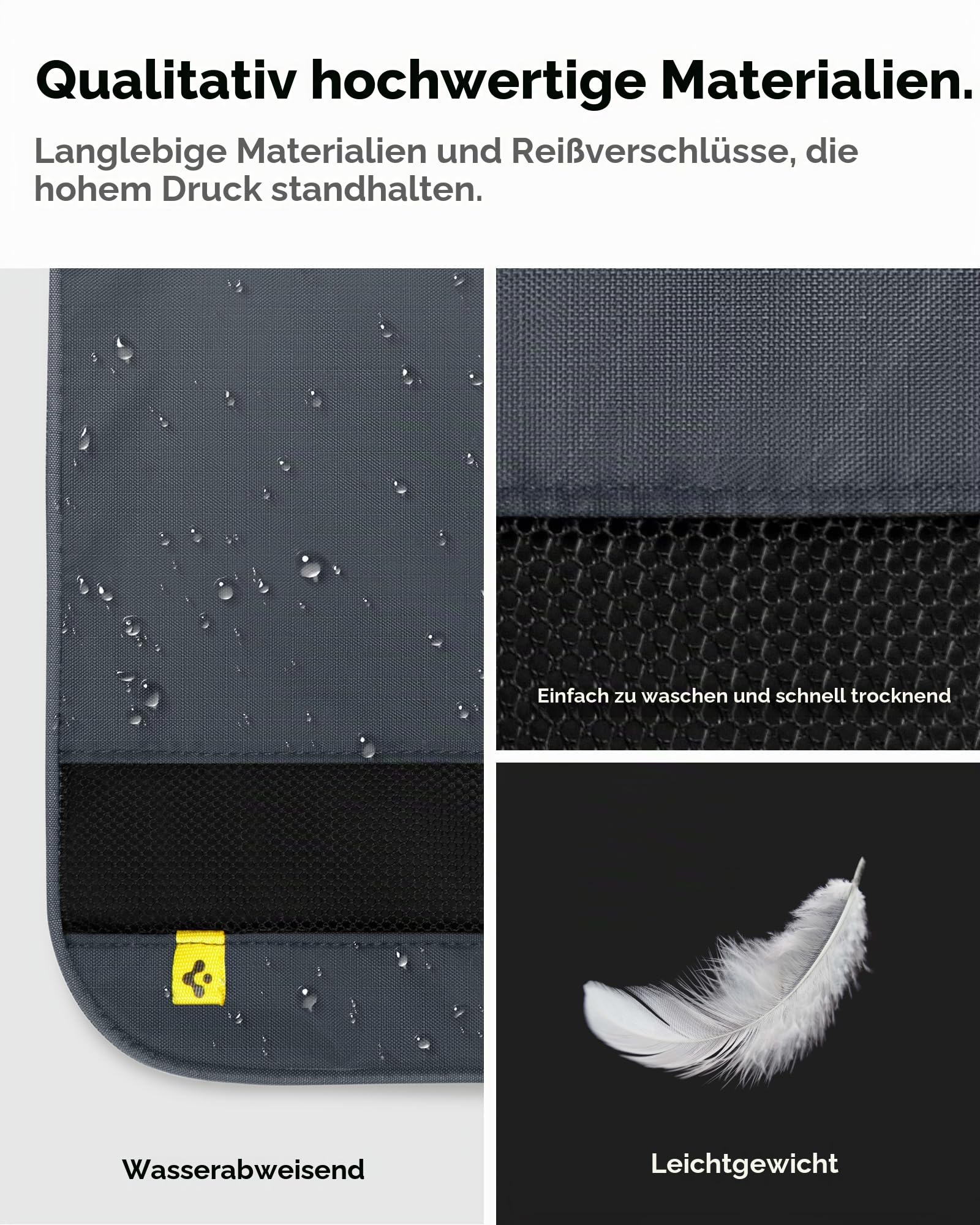 Spigen Life Packing Cube Packwürfel Koffer Organizer Set Packtaschen mit Kompression und Reißverschluss für Reisen und Urlaub L1+L1 2 Stück - Grotte Grau