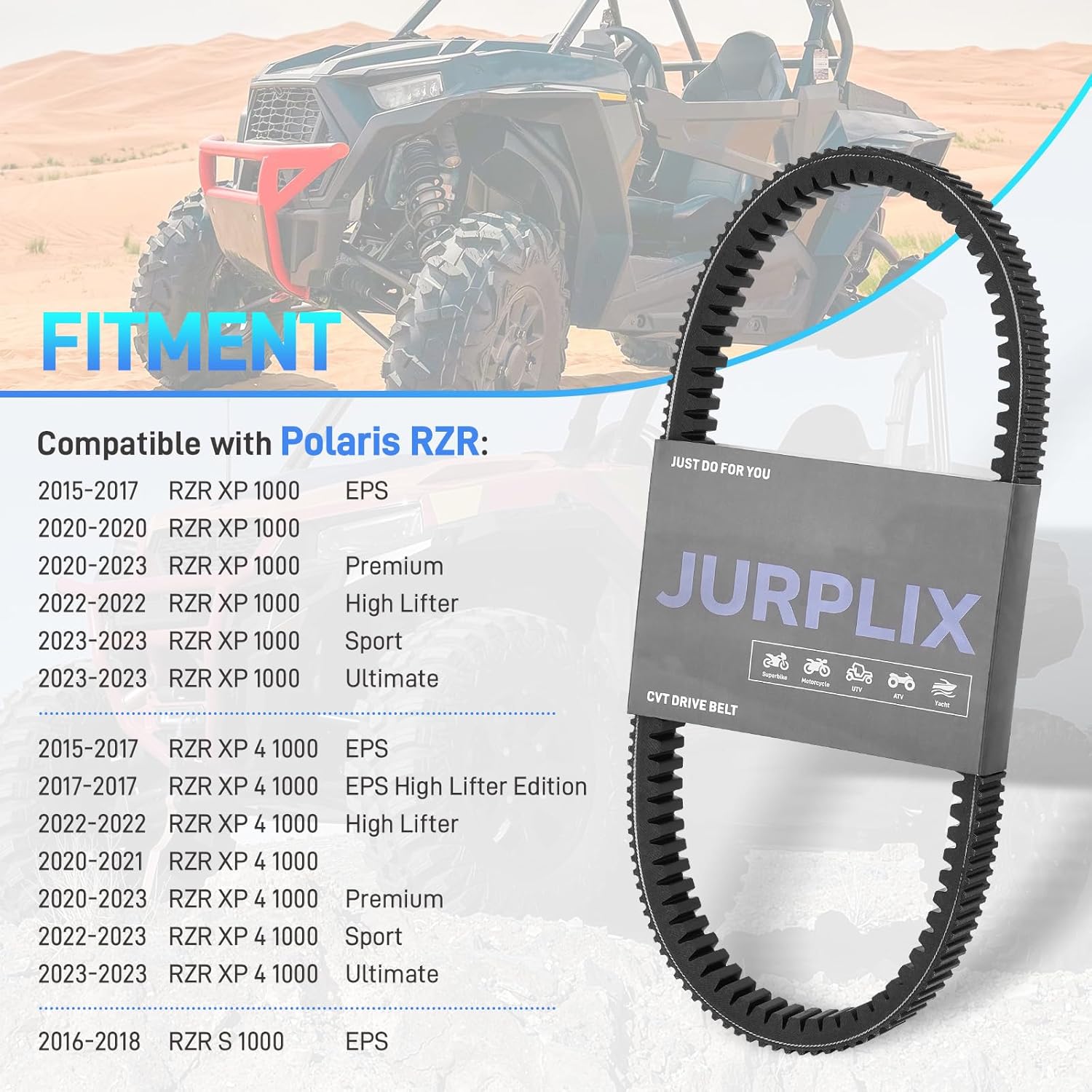 3211180 CVT Drive Belt Heavy Duty, No Clutch Recalibration, Compatible with Polaris RZR and General XP 1000, XP 4 1000, S 1000, Replaces # 3211196, 3211148, 3211142, 3211172