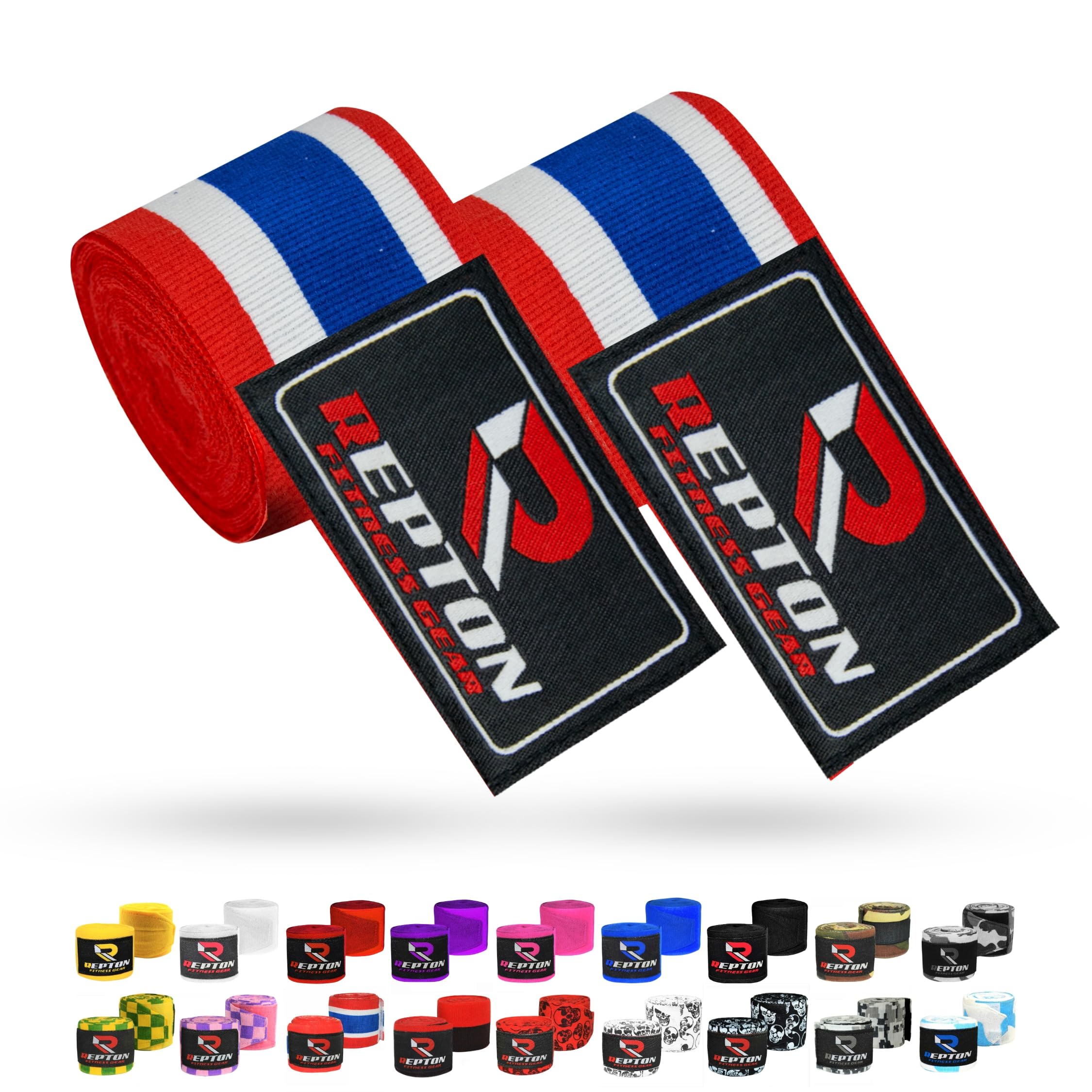 Boxing Hand Wraps for Men- Cotton Hand Gloves with Hook & Loop Strap & Thumb Loop -Elasticated Bandages Wrist Support tape -Great for MMA, Muay Thai, Kickboxing- Unisex Adult Pair (Union Jack)