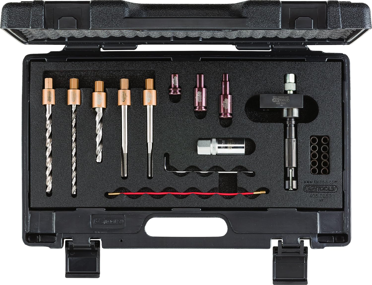 KS Tools 405.0050 Zestaw narzędzi do rozwiercania śruby mocowania wtryskiwacza, 22-szt