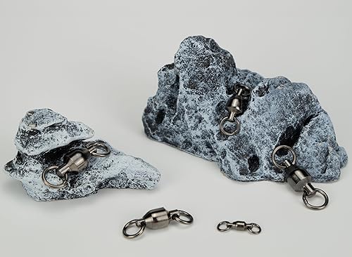 Miniatura 6 de Piscorush 30pcs Ball Bearing Swivels Copper Swivels Barrel Swivels Stainless Split Ring High Strength Saltwater Fishing Swivels Hooks Connectors