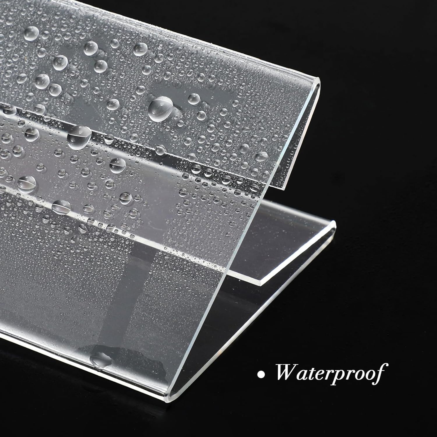 Acrylic Sign Holder, 10Pcs 8 X 12 Cm Table Stand Name 1.8 Mm Thickened Roof Shape Double-Sided Stand, For Plate And Price Tag, Clear Holder Office, Store - View #9