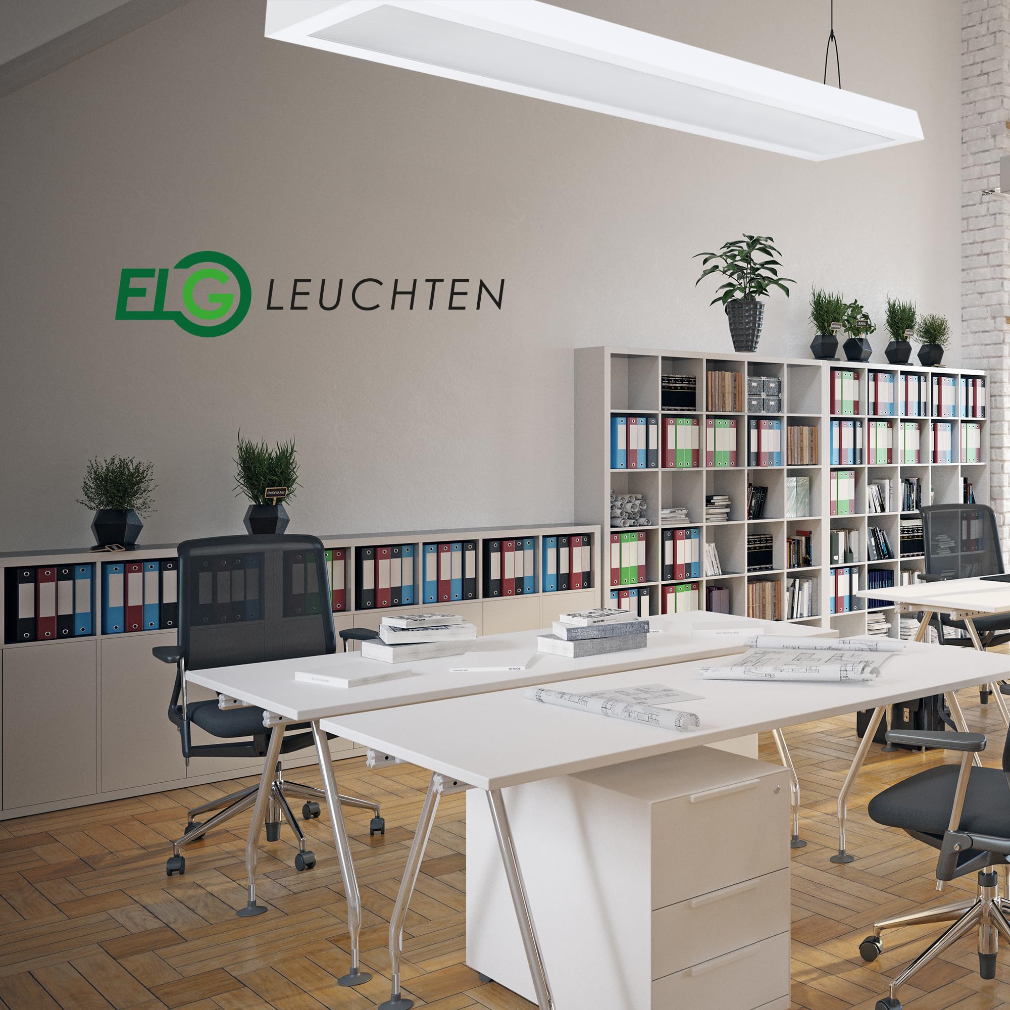 LED Aufbauleuchte 150cm 2-flammig mit 3000K LED Röhren | Mikroprismatische Abdeckung, 2 x 20 Watt 5580lm, 3000K Warmweiß, 139,5 lm/W, Büroleuchte Deckenleuchte optional Pendelleuchte