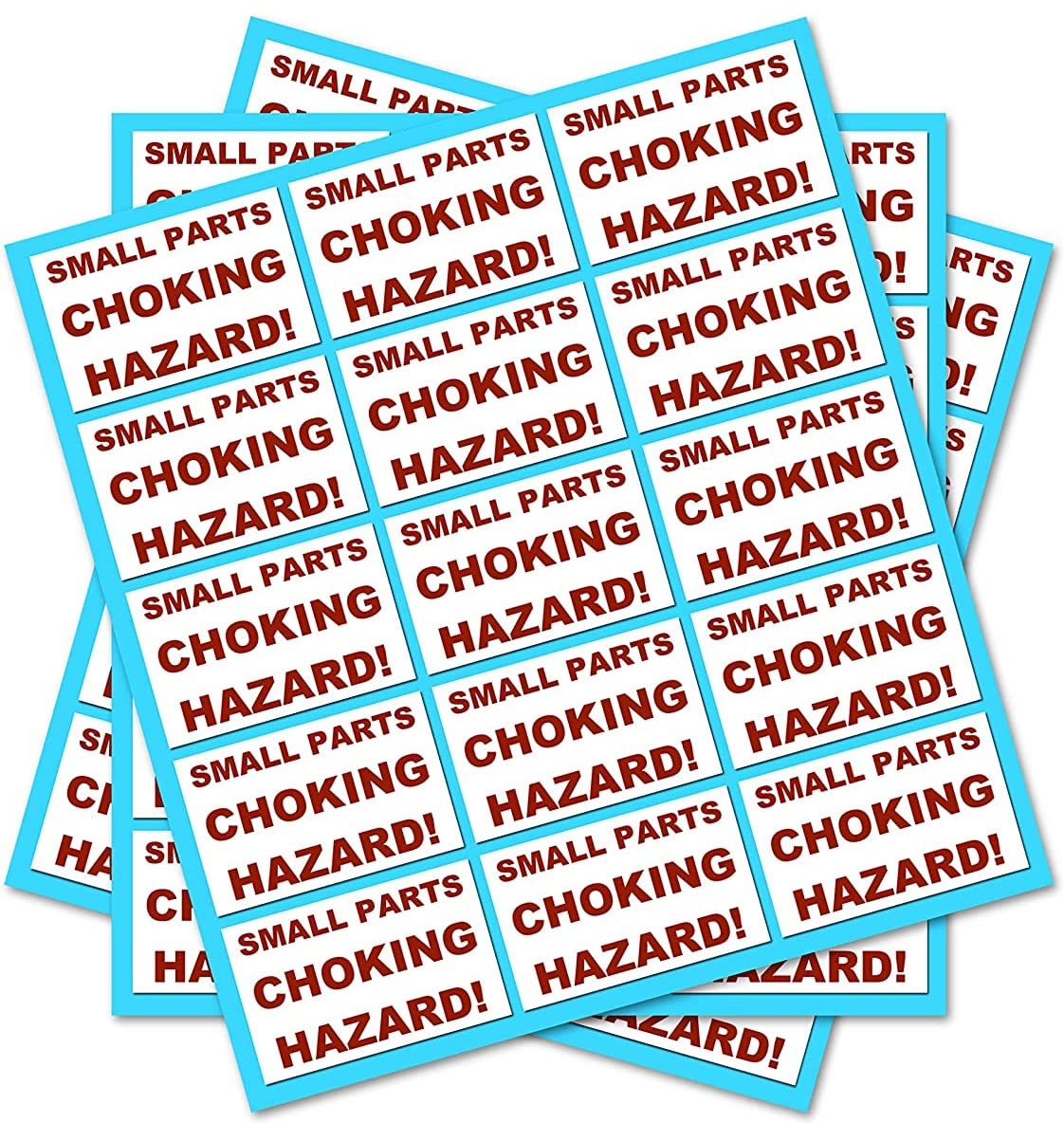 Party_decor Choking Hazard - Retail Stickers - (40Mm X 60Mm) Set Of 100 - Safety Tags For Products
