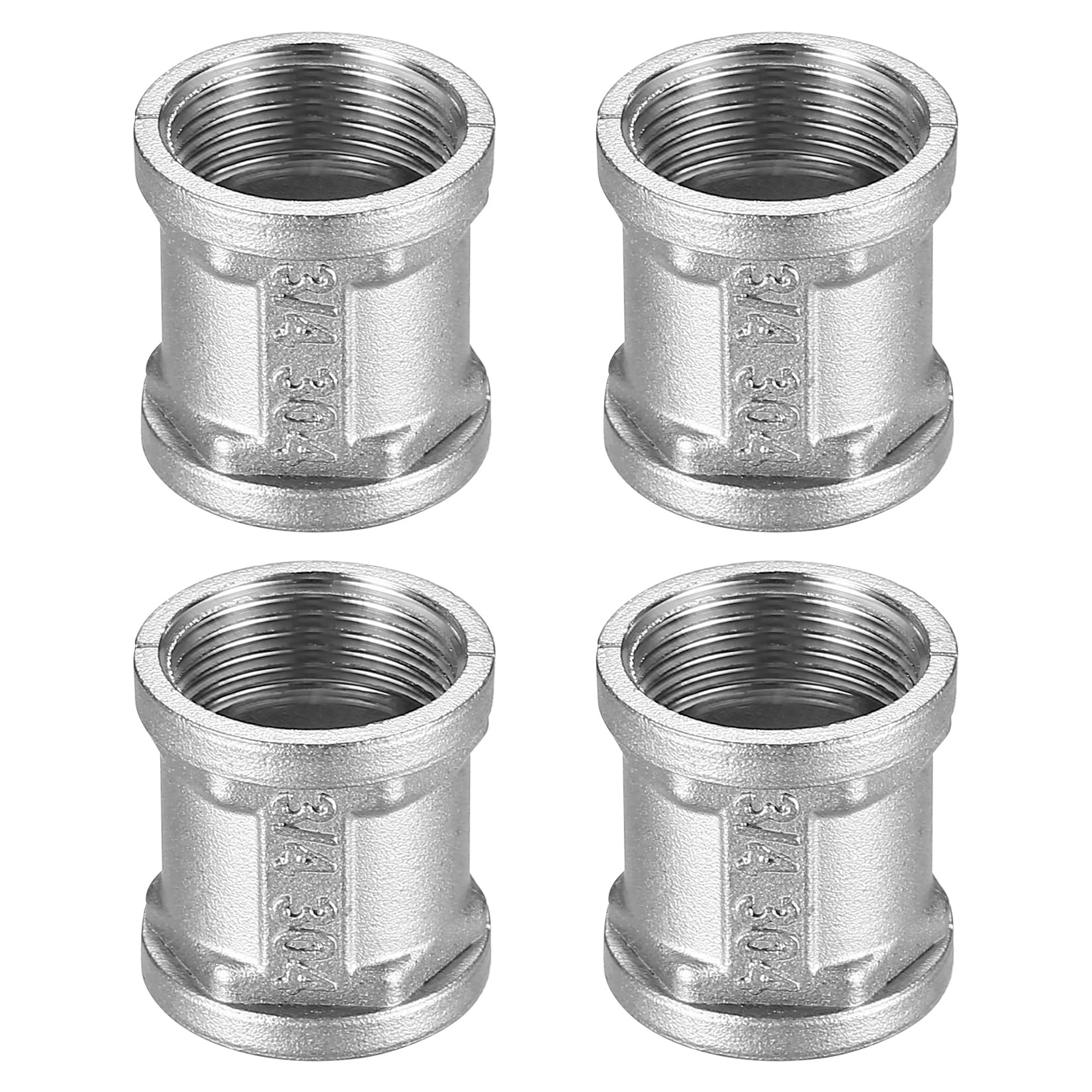 4 Pcs 3/4 Inch Stainless Steel Sleeve, 3/4" Female BSP Threaded Stainless Steel Connector, Reducing Coupling Connectors