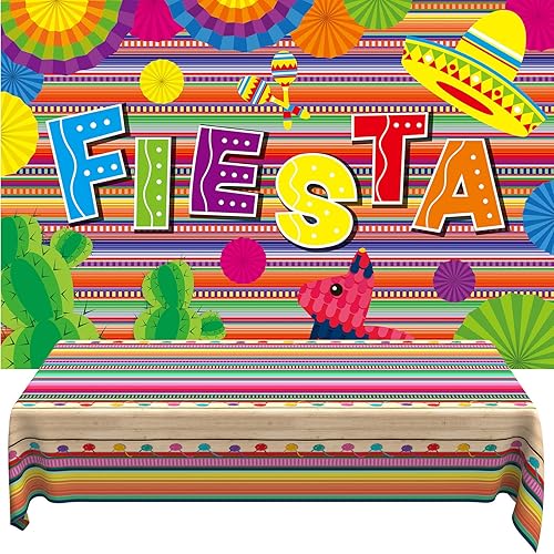 Miniatura 1 de Pancarta de fondo de fotografía con temática mexicana y Cinco de Mayo impreso de plástico para cabina de fotos mexicana, 51 x 86.6 pulgadas,