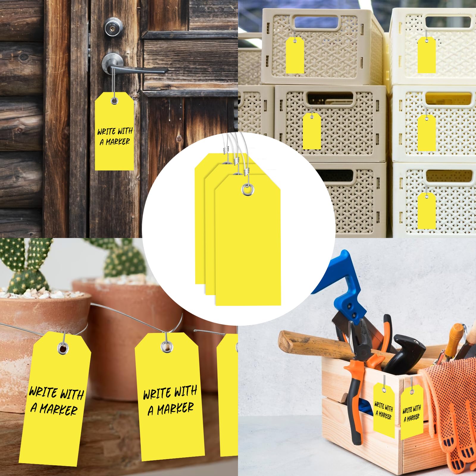 Amazon | 100個 2x4インチ イエロープラスチック配送タグ