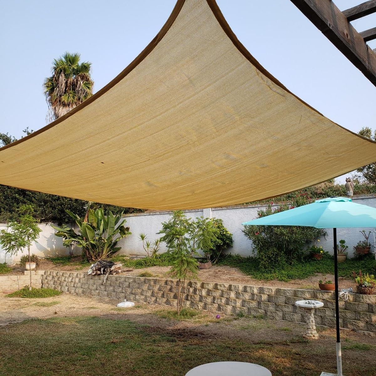 Toile d'ombrage pour extérieur, bâche en maille pour terrasse, tissu résistant aux UV avec œillets, idéale pour la protection solaire et le jardinage, couverture d'auvent d'extérieur