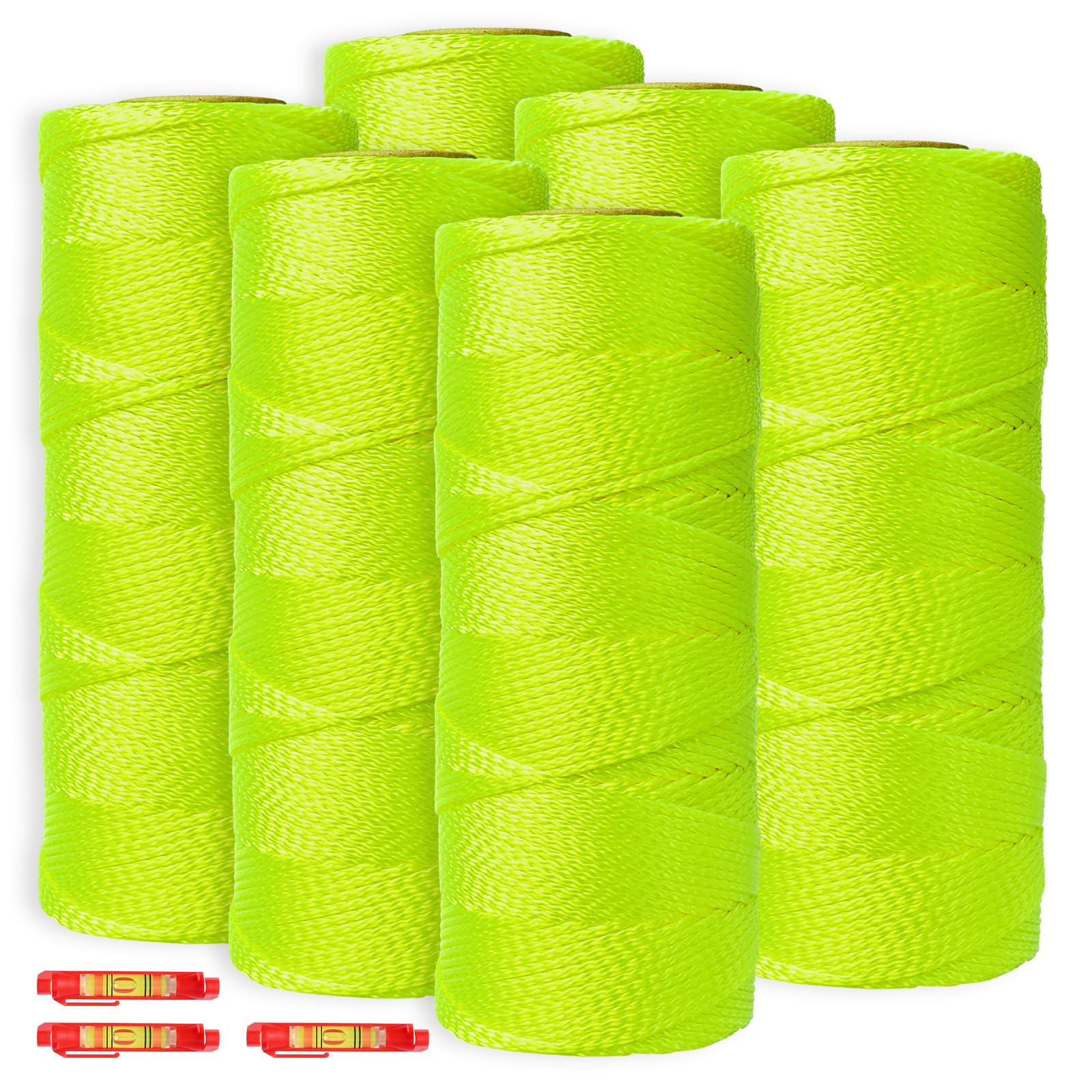 Mason Line - Cuerda de cuerda de nailon de 600 pies de longitud, 18 cuerdas de nailon trenzado para herramientas de jardinería o mampostería, cuerda para jardinería, color amarillo