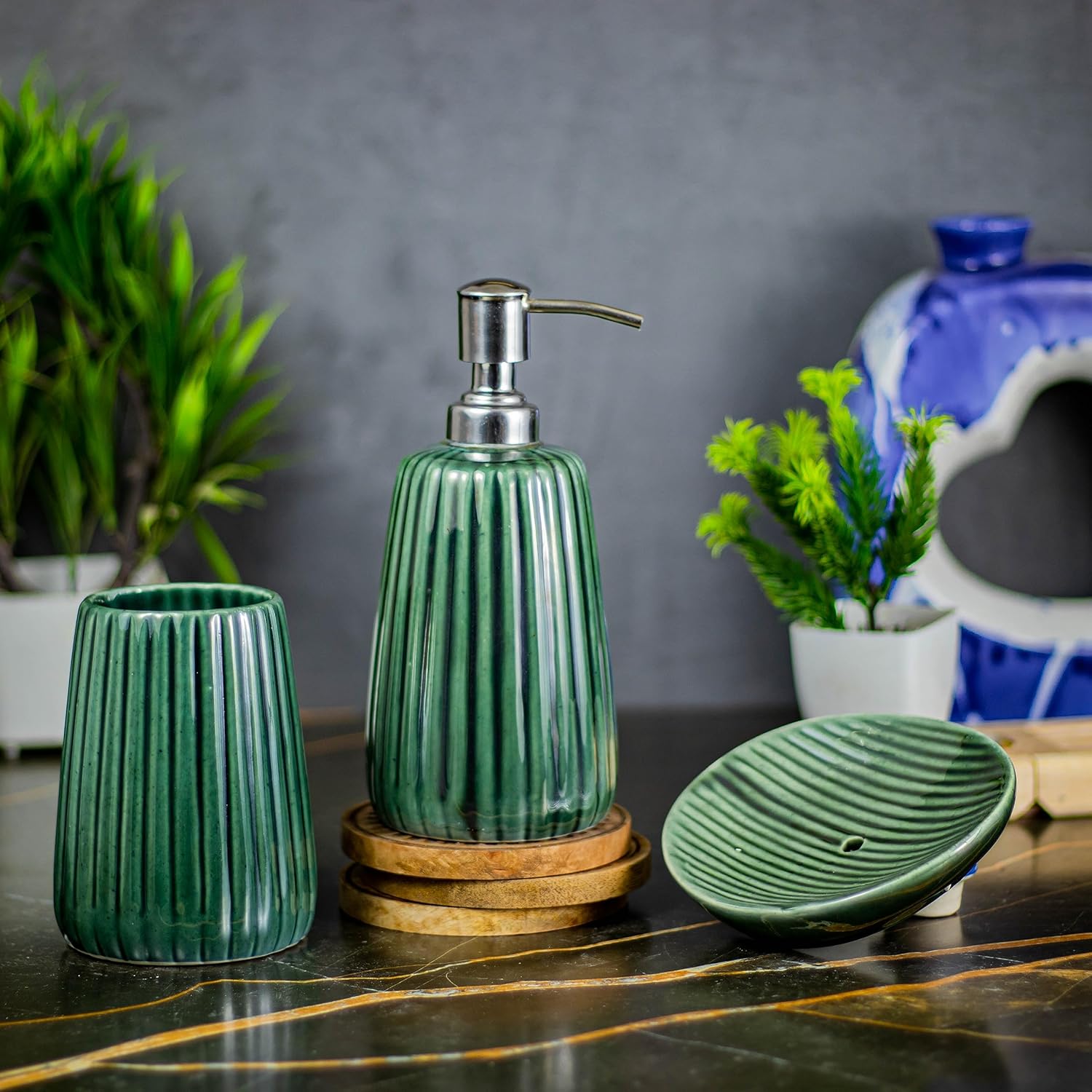 Kaolinite Ceramic Bathroom Accessories Set for Utility and Bathroom ...