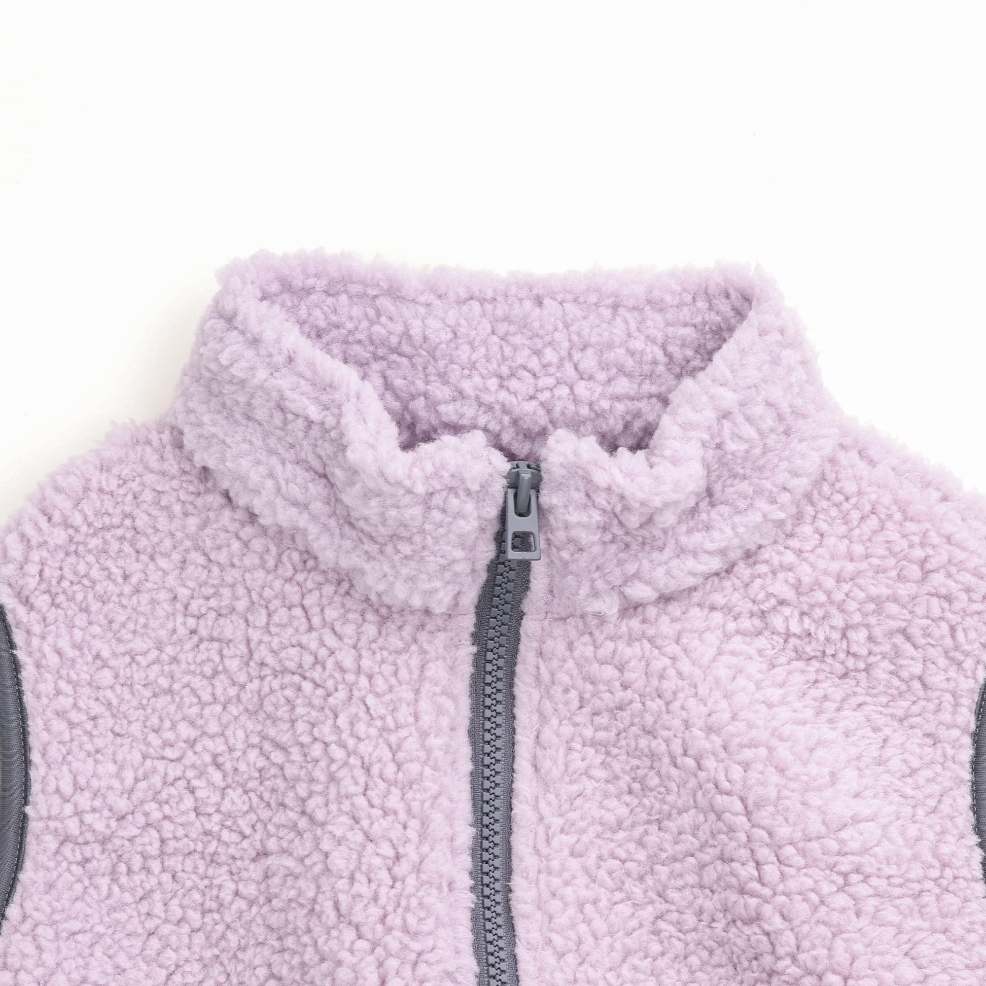 Bambino Bambini Addensare Gilet in Pile Ragazzi Ragazze Gilet Blocchi Colore Collare in Piedi Cerniera Senza Maniche Bambini Invernale Giacca con Tasche