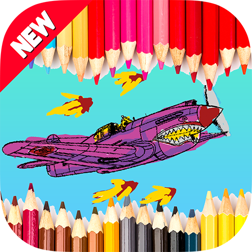 Kids Coloring WW2 Aircraft - Plane & Tank World War 2