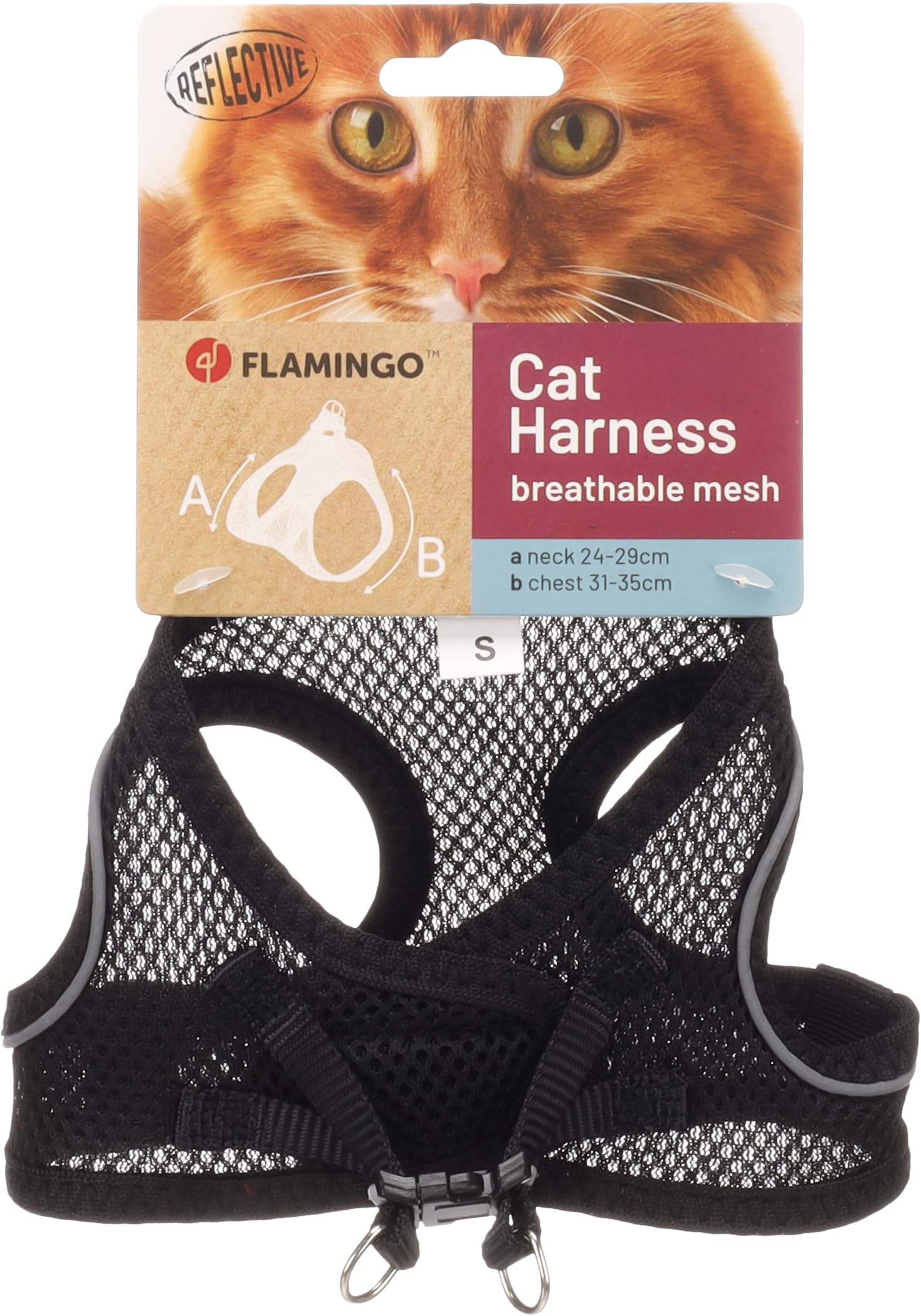 Cat Harness Step&Go Berta Black S 24-29cm 31-35cm