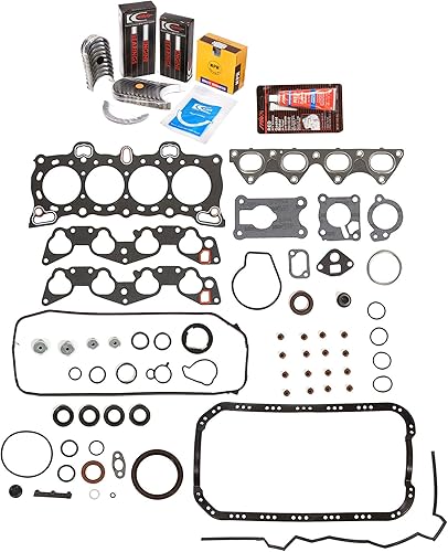 Evergreen - Kit de recambio de motor FSBRR4026 compatible con 88-91 Honda CRX Civic 1.6 SOHC D16A6 juego completo de juntas, rodamientos de barra