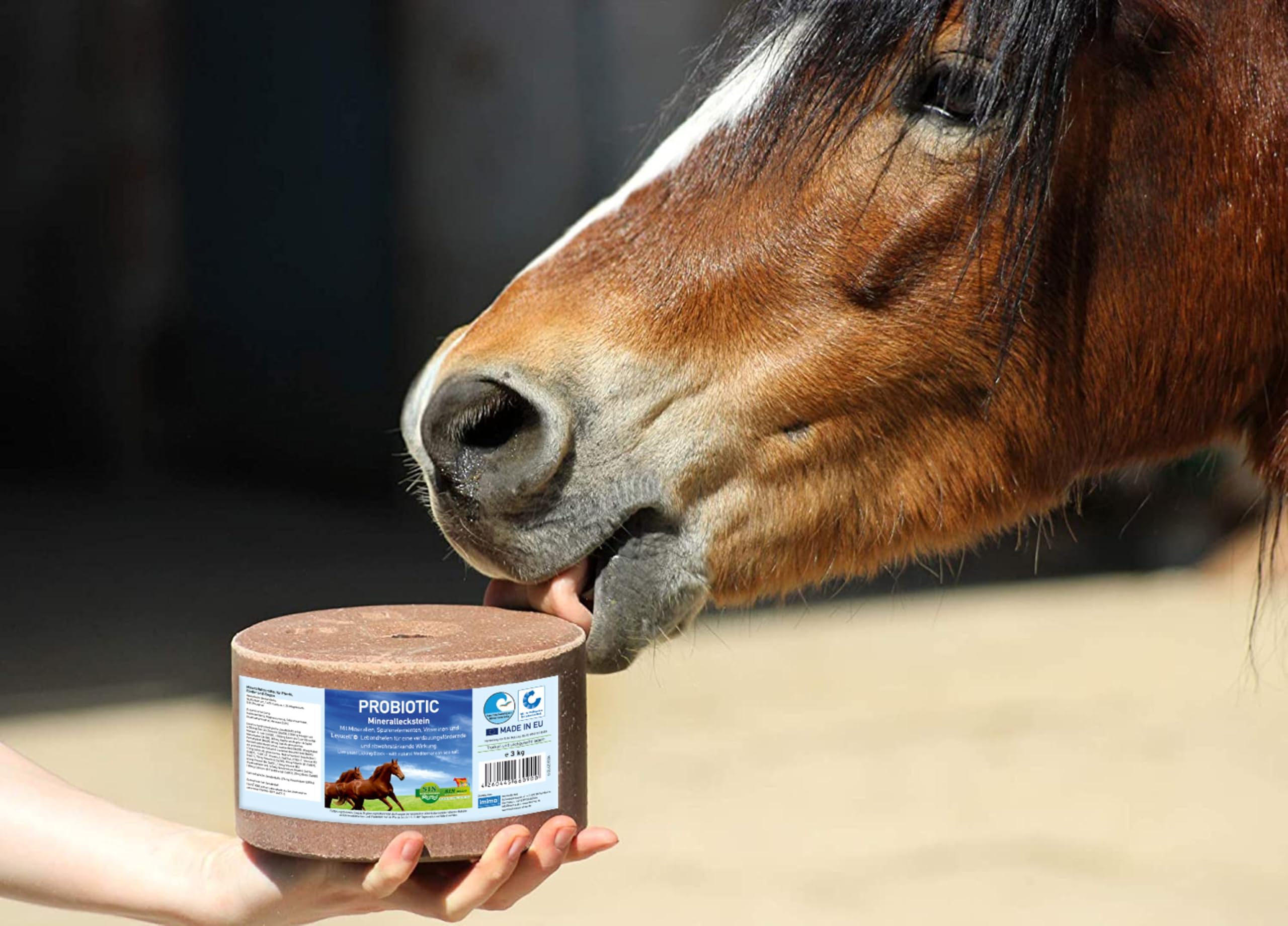 Mineral Lick Horse PROBIOTIC Salt Lick Set 4 x 3kg - Pietre per leccare il sale per cavalli, capre, selvaggina e bovini - Pietra minerale per leccare il sale