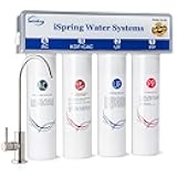 iSpring CU-A4 0.01μm Ultra-Filtration Under Sink Water Filter System, Tankless 4-Stage High Capacity, Remove 99.99% Contaminants, Quick Filter Change with Brushed Nickel Faucet, White