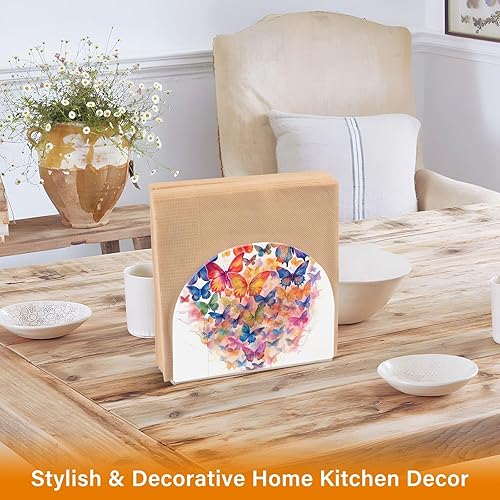Miniatura 4 de Napkin Holders for Table Paper Napkins Dispenser Kitchen Bathroom Butterflies Standing Decorative Acrylic