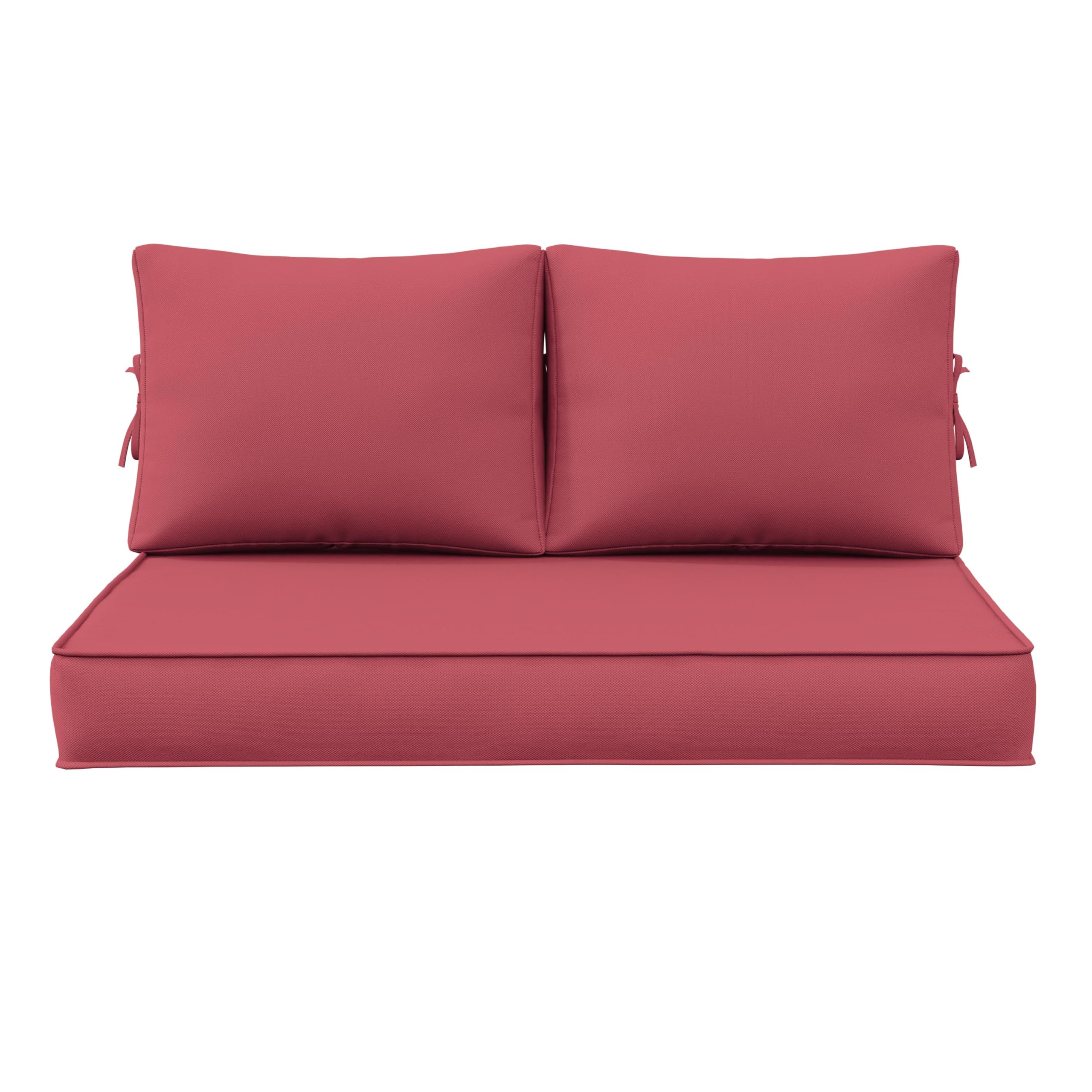 Pakunoda Outdoor Loveseat Cushion Set, 46 x 26 inch, Water Repellent, Fade Resistant, Cushion Set for Couch, Bench, and Swing 46 x 26 inch, Fuchsiared