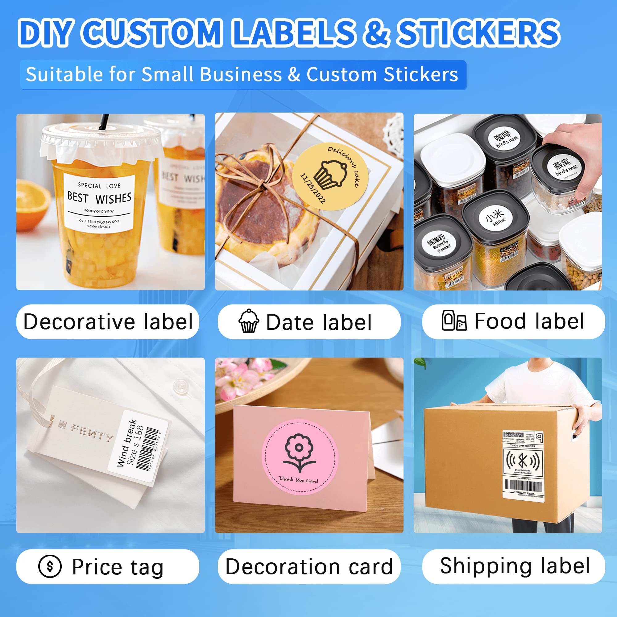 AOBIO 4x6 Bluetooth Thermal Label Printer - Shipping Label Printer for Small Business - Desktop Postage Label Printer Compatible with MacOS, Wins, Linux, ChromeOS (Black)