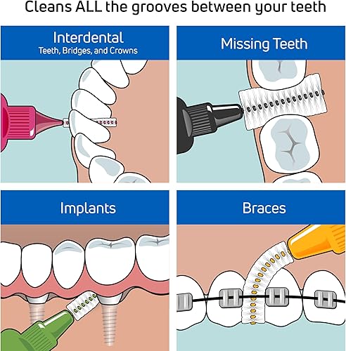 Miniatura 4 de TEPE Cepillo interdental original, cepillo dental suave para limpieza de dientes, paquete de 20, 0.020in, huecos extrapequeñosespacios pequeños,