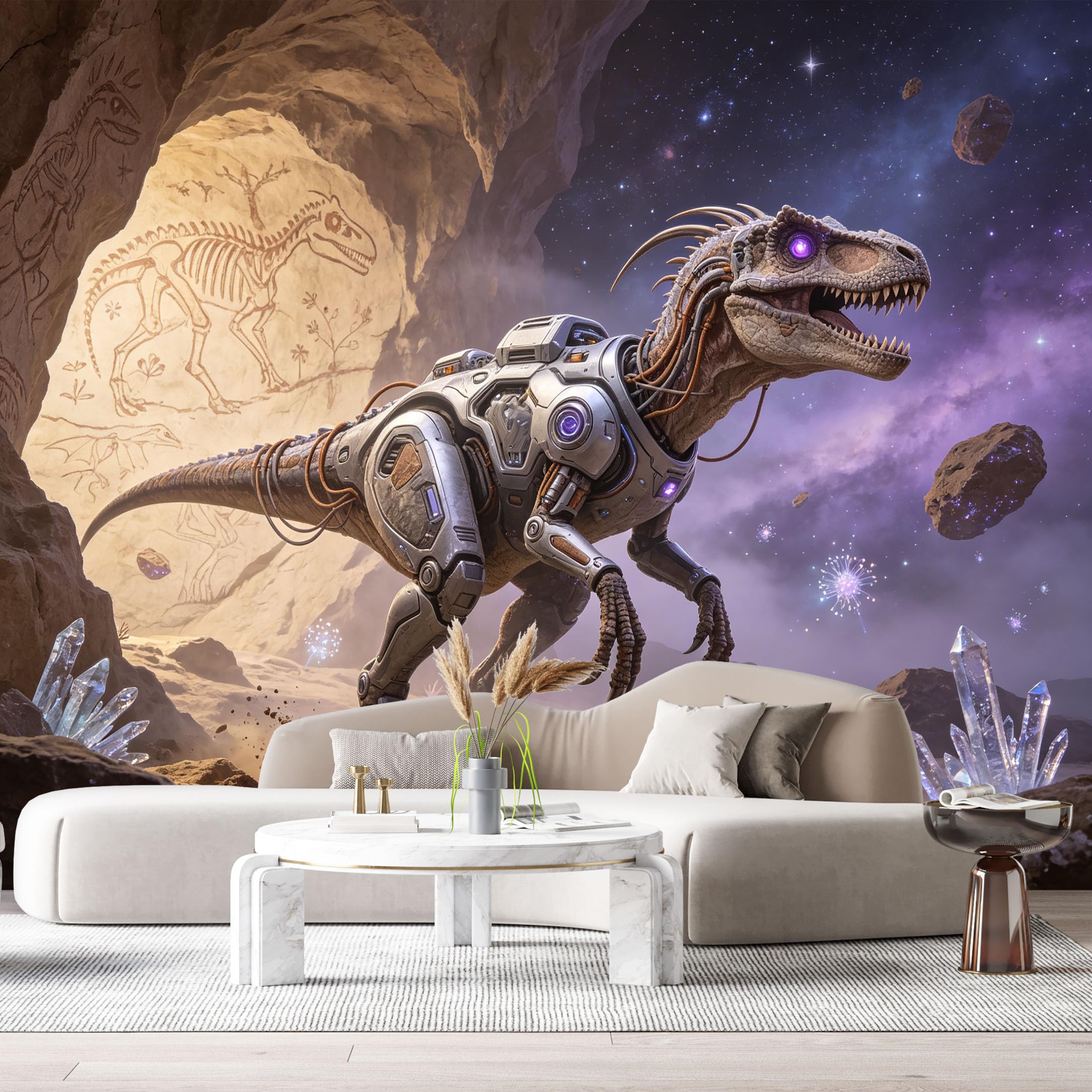 Custom Size Wall Mural Beast Future Armor Science Fiction Robot 3D Metal Texture SelfAdhesive Art Prints Removable Large Wallpaper Esports Room Game Room Tenant Room Studio