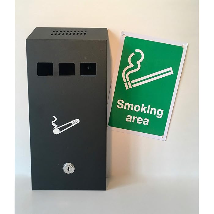 Buy Astoria Homeware Wall Mounted Outdoor Ashtray. Cigarette Bin For Outside Use. Metal/ Steel