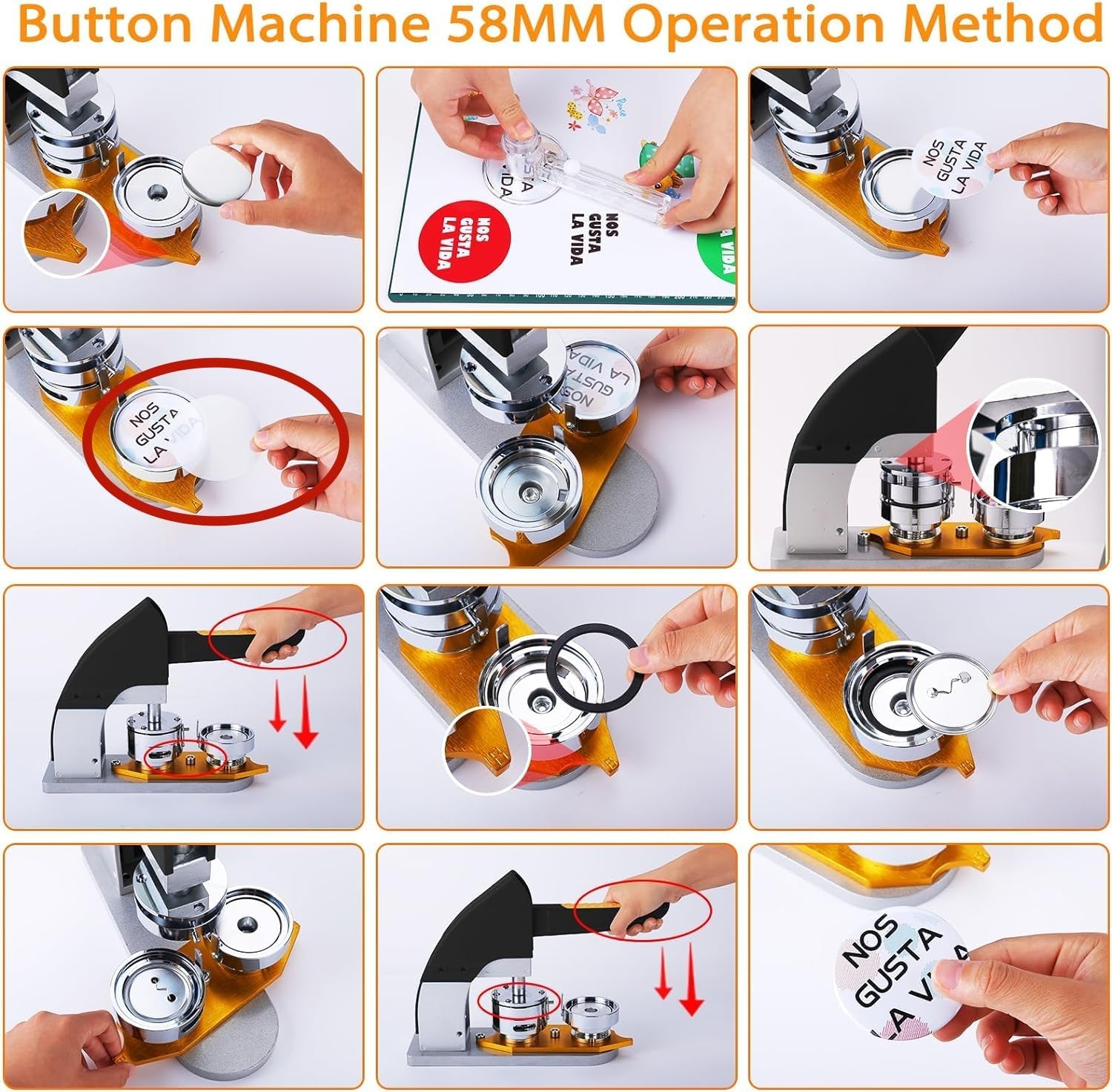 Mrisata 200 Sheets Clear Badge Protective Film - 58mm PVC Circles For Button Maker, Pinback Buttons, Crafts