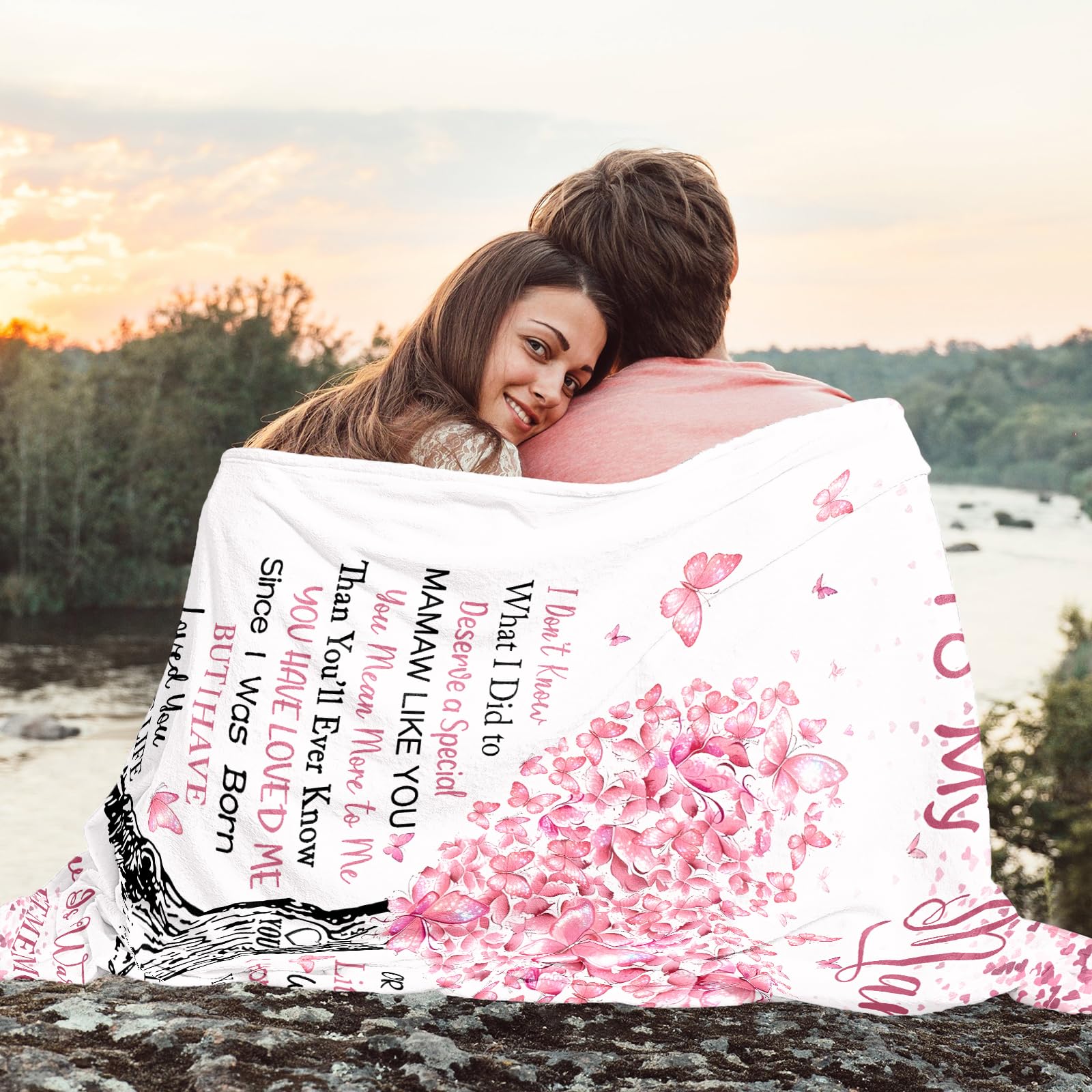 Mamaw Gifts, Mamaw Blanket 60" x 50", Mamaw Birthday Gifts, Mamaw Gifts for Grandma, Mamaw Gifts from Grandkids, Best Mamaw Gifts for Mother's Day/Anniversary, Mamaw Gifts for Christmas