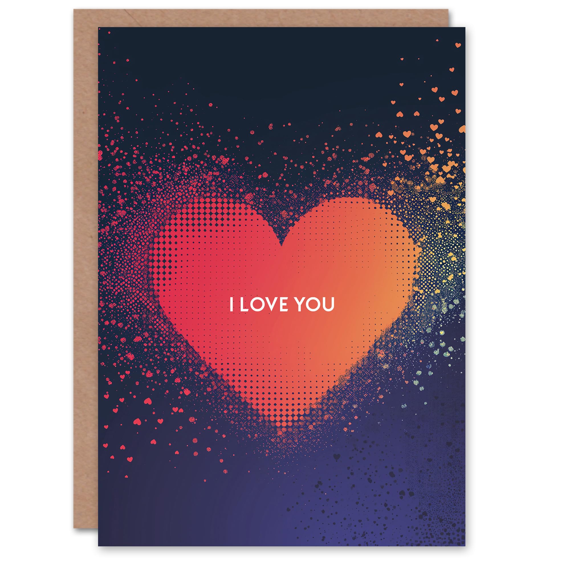 Artery8 Valentines Day Greeting Card Pixel Dissolving Love You Heart For Him or Her
