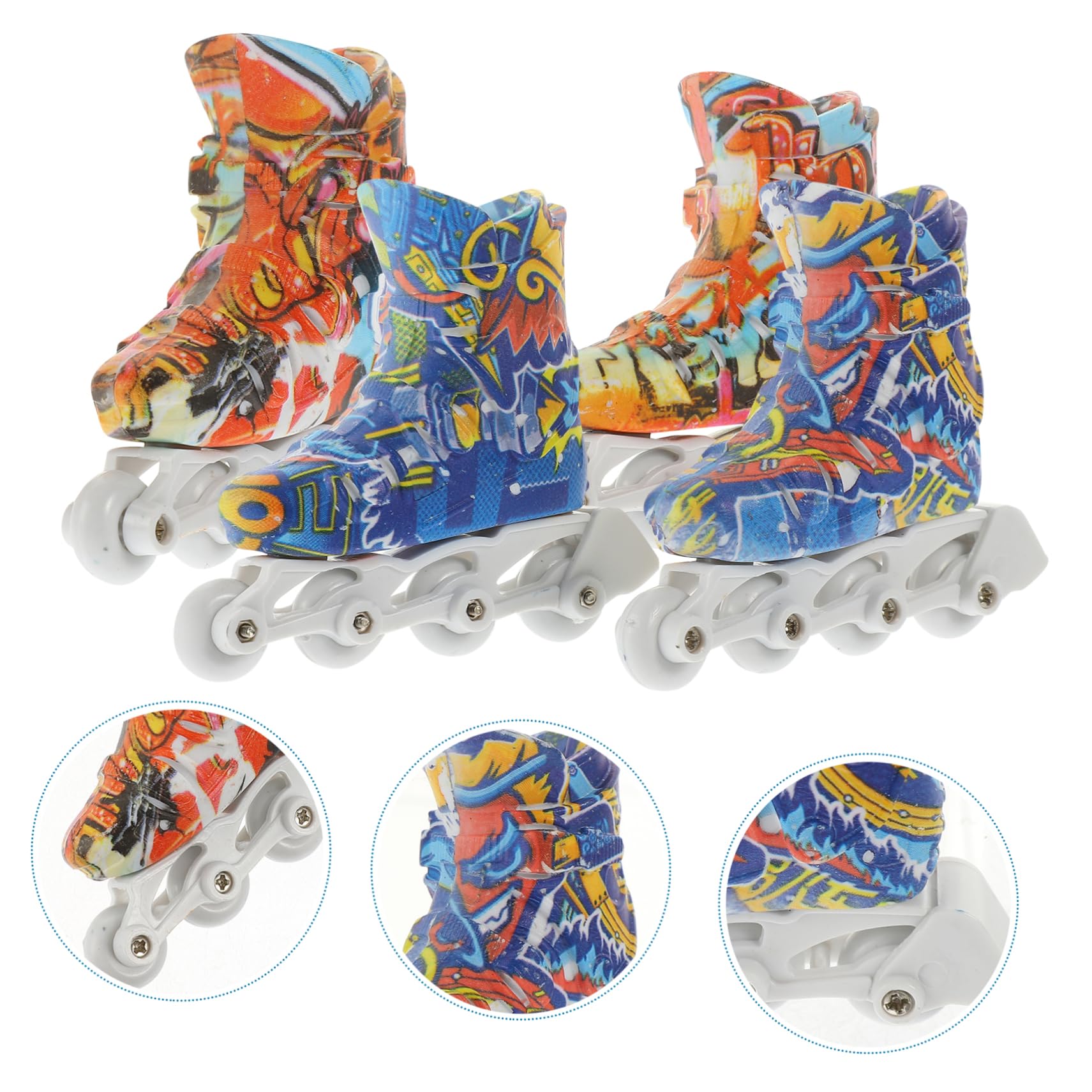 ifundom 2 Paar Fingerrollschuhe aus Kunststoff Realistisches Fingerskatel Spielzeug zur Fingerbeweglichkeit und Stressabbau Spielzeug für Schreibtisch Zufälliger Stil
