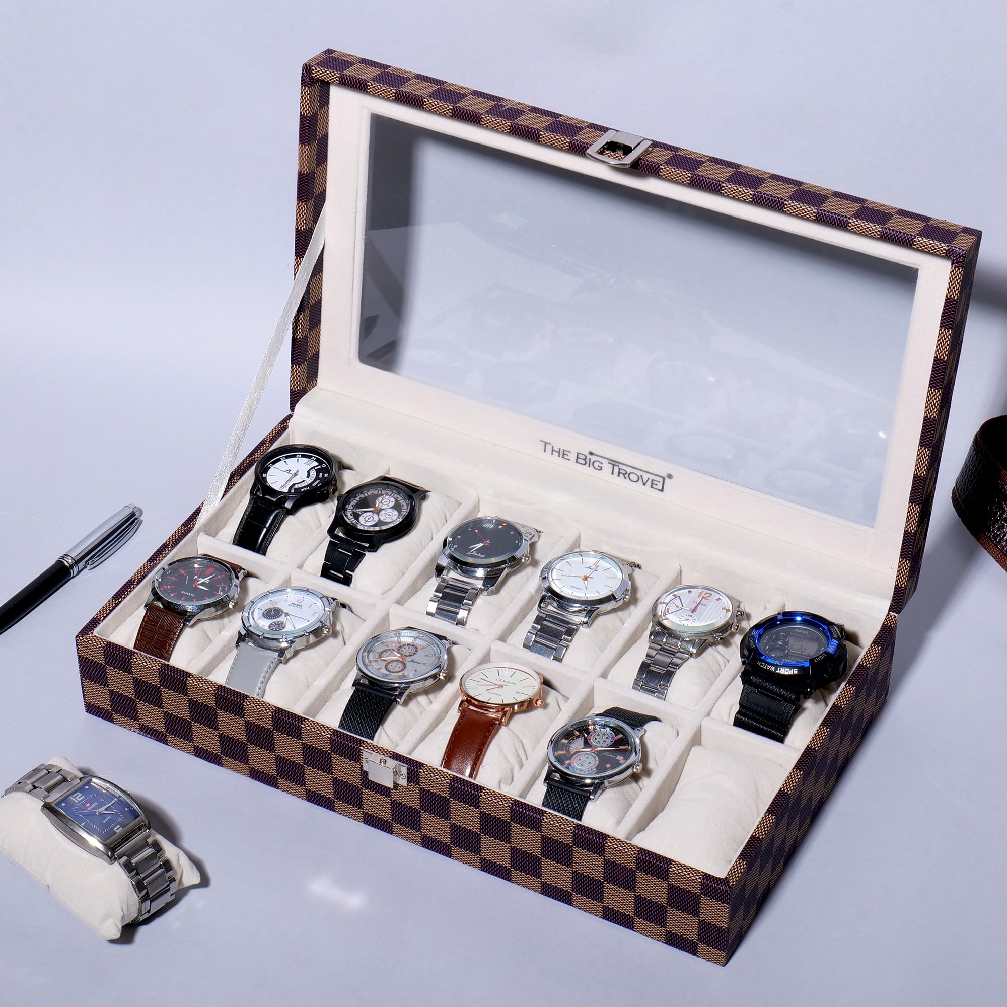 La Trove Vegan Leather Watch Box Case Watches Display Storage Organiser (12 Slot) (B0CJ5KL4LC) Amazon Price History, Amazon Price Tracker