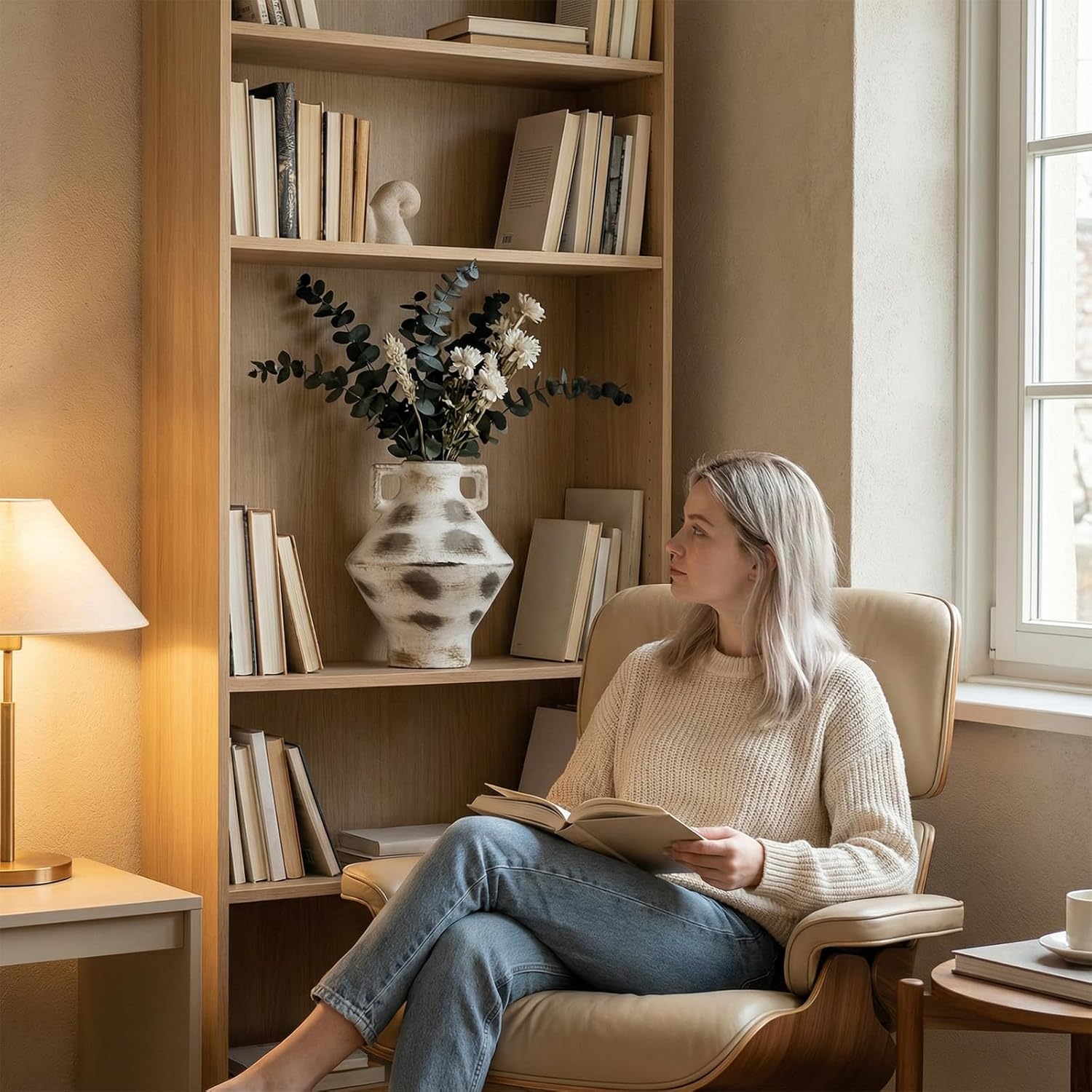 Large Ceramic Rustic Vase 11 inch, Handmade Ceramic Pottery Centerpiece for Living Room Dining Table Home Decor - Image 6