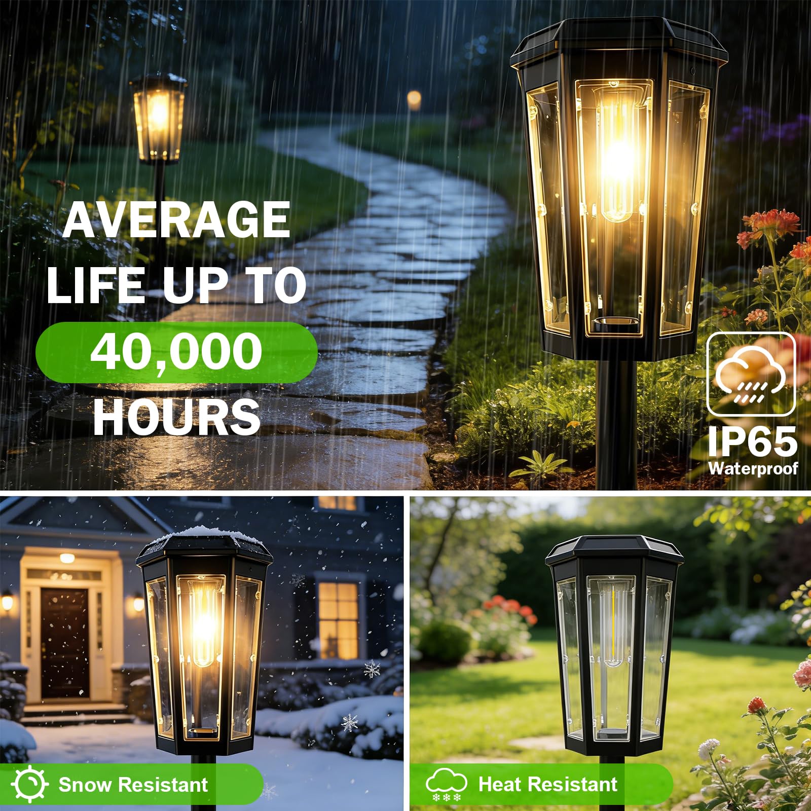 A.bigwhale Lampade Solari per Giardino Esterno, Moderne LED Luce Solare da Giardino, 4 Pezzi Luci Solari Luminose Esterni Impermeabile per Sentieri Cortile Passerella Terrazza Vialetto
