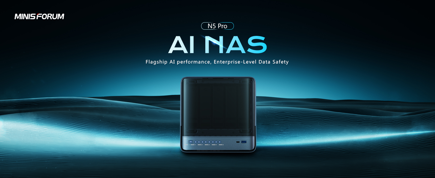 Amazon.com: MINISFORUM N5 Pro 5-Bay Desktop AI NAS, AMD Ryzen AI 9