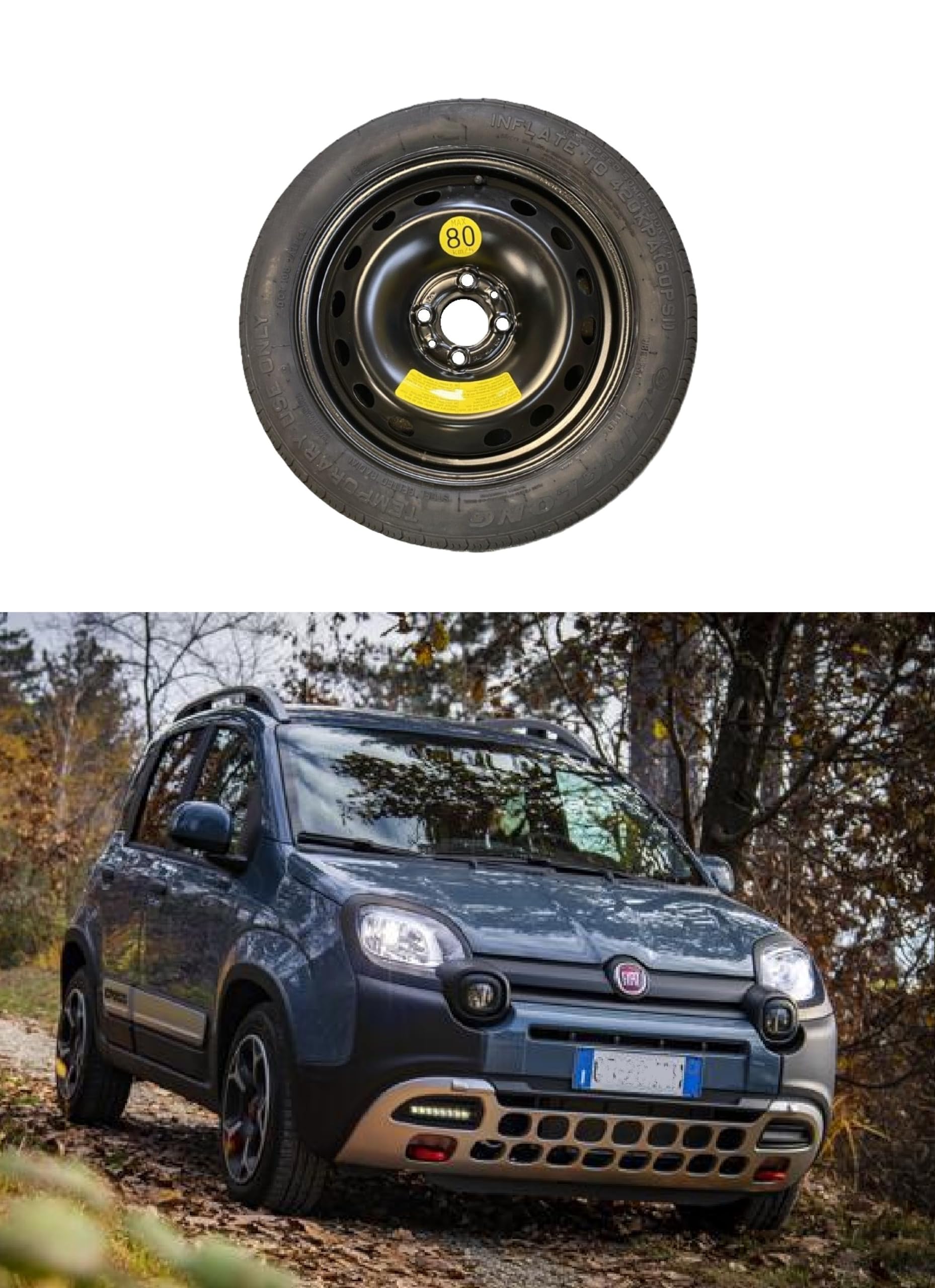 Ruotino di Scorta 15" compatibile con Fiat Panda/Panda Cross