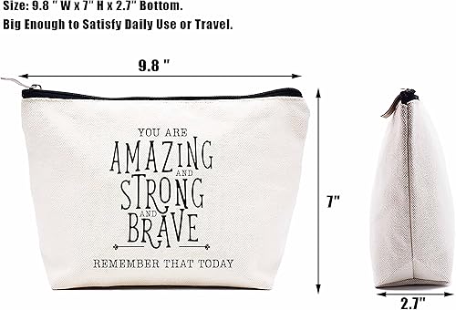 Miniatura 3 de LIBIHUA Bolsa de maquillaje para mujer, bolsa de cosméticos regalos para ella, bolsa de viaje femenina, Beige, 551-you Are Amazing