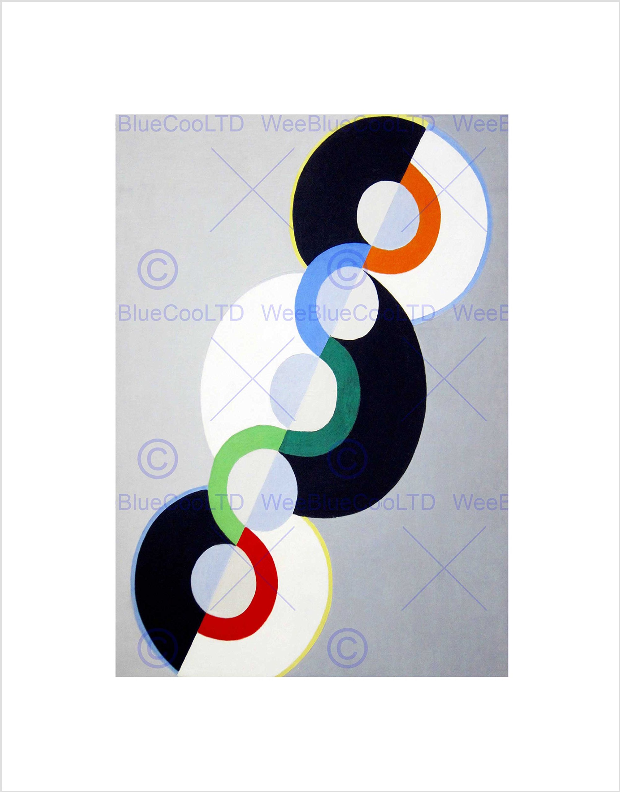 Wee Blue Coo Painting Abstract Orphic Cubism Delaunay Endless Rhythm Wall Art Print