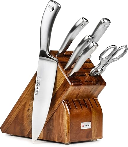 Wusthof Culinar - Juego de cuchillos de 7 piezas con bloque de acacia