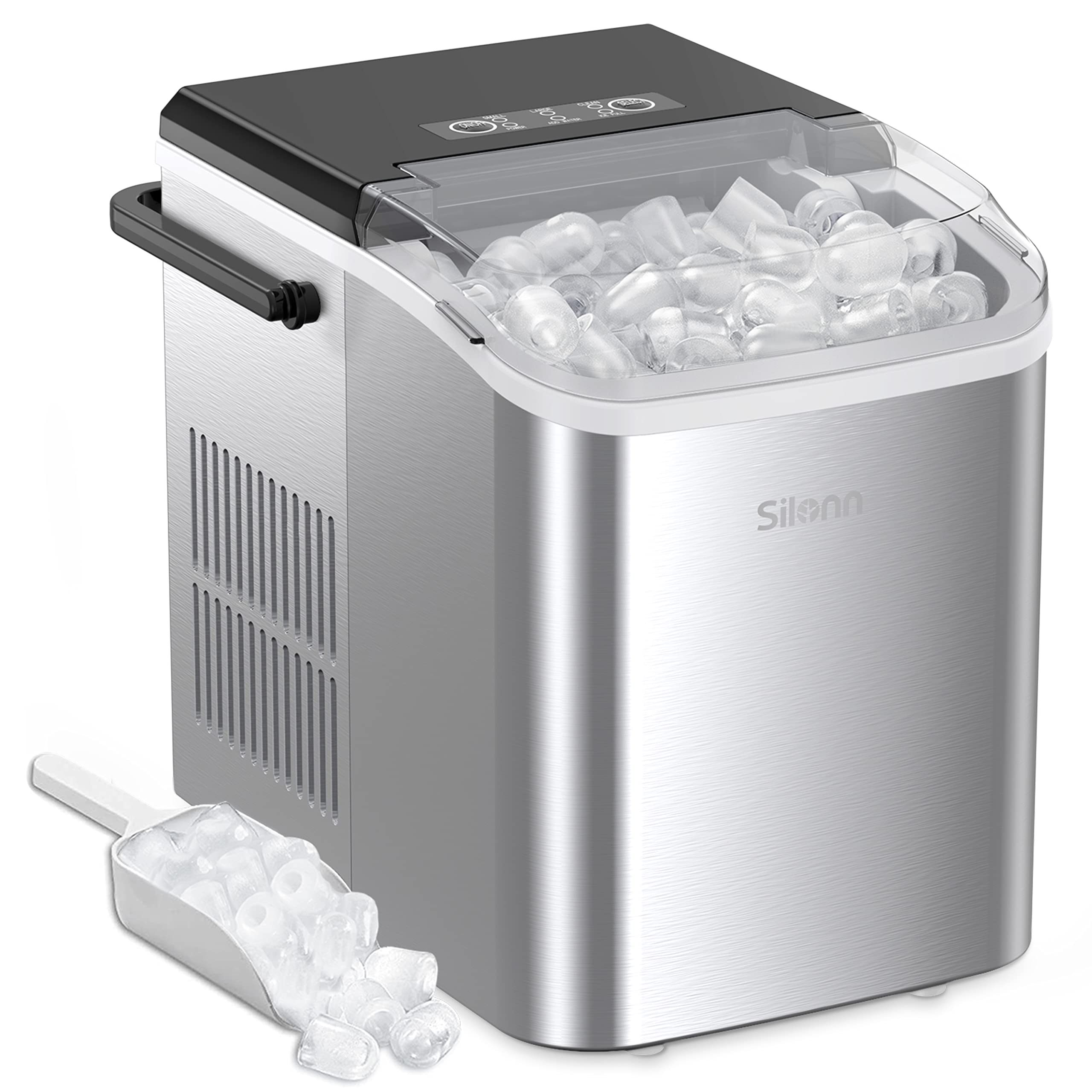 Silonn Countertop Ice Maker Machine with Handle, Portable Ice Makers