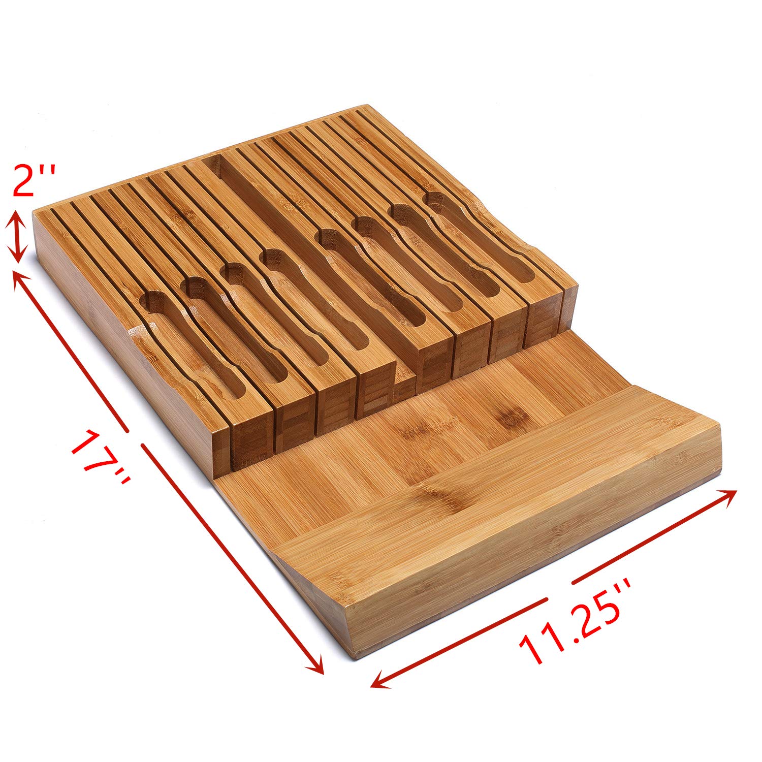 Buy InDrawer Bamboo Knife Block Holds 16 Knives (Not Included) Without
